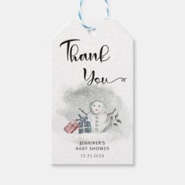 Winterbaby-Dusche Danke Geschenkanhänger