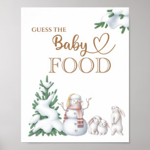 Winterbaby-Dusche "Raten Sie das Baby Food" Poster
