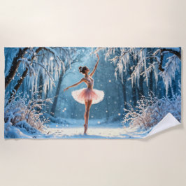 Winterballetanz Eistanz Blick auf den Wald Strandtuch