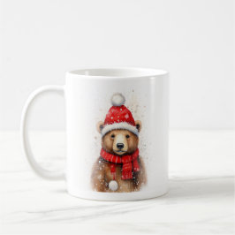 Winterbär in einem gemütlichen Red Hat Kaffeetasse