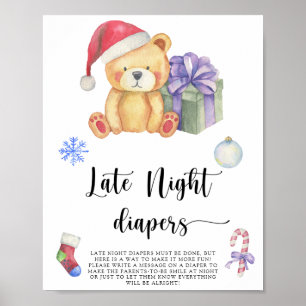 Winterbär \ Späte Nacht Windeln Spiel Poster