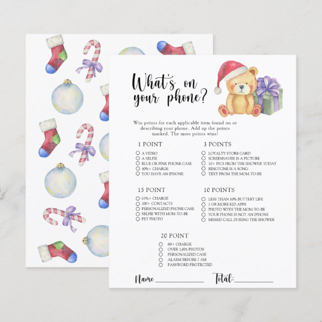 Winterbär - Was ist in deinem Handyspiel? (Vorne/Hinten)