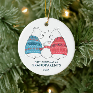 Winterbären Personalisiert 1. Weihnachten als Groß Keramik Ornament