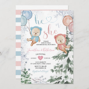 Winterbärengeschlecht zeigt, dass er oder sie Schn Einladung