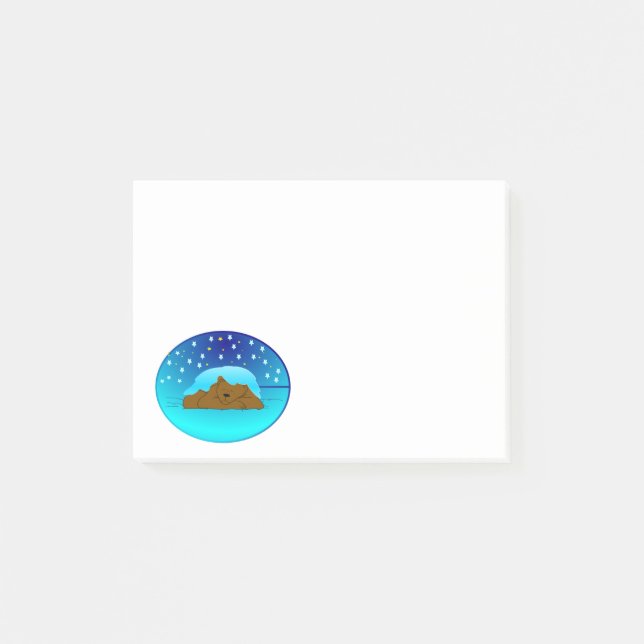 Winterbärenübergabe Post-it Klebezettel (Vorderseite)
