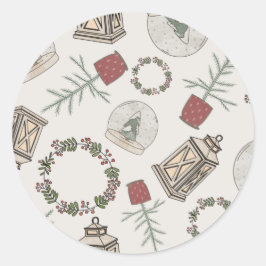 Winterbauernhof Runder Aufkleber