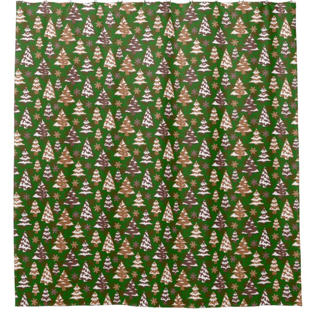 Winterbaum-Cookies Duschvorhang (Vorderseite)