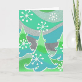 Winterbaum Grün "Frohe Weihnachten" Karte vertikal