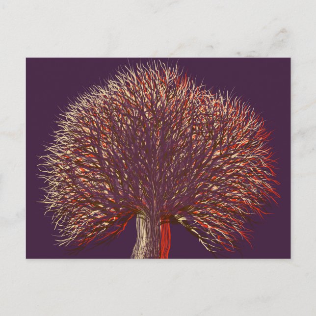Winterbaum im Herbst Postkarte (Vorderseite)