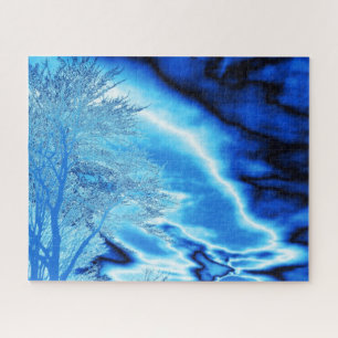Winterbaum in Cobalt Himmel Puzzle