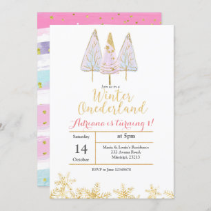 Winterbaum Onederland Geburtstagseinladung Einladung