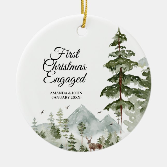 Winterbaum Personalisiert Erstes Weihnachtsfest Ve Keramik Ornament (Vorne)