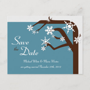 Winterbaum-Schneeflocken-Hochzeitstermin-Ankündigu Einladung