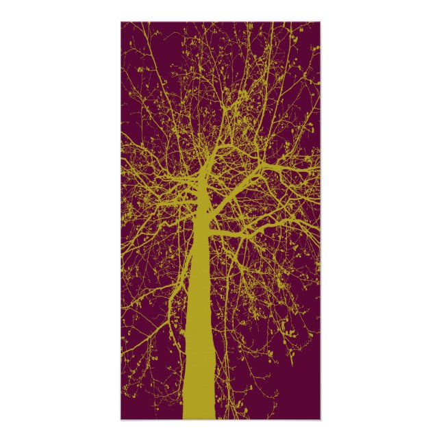 Winterbaum-Silhouette Poster (Vorderseite)