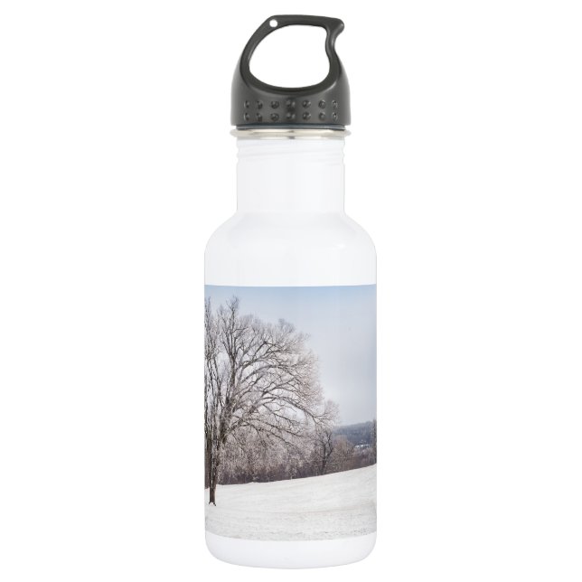 Winterbaum Wasserflasche aus Edelstahl (Vorderseite)