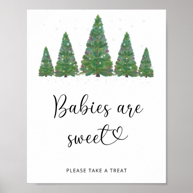 Winterbäume Babys schwitzen Poster (Vorne)