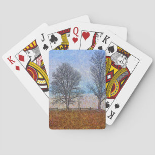 Winterbäume & Bauernhäuser Landschaft Kunst, Dicht Spielkarten
