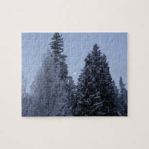 Winterbäume bei Morgendämmerung Montana Landschaft Puzzle