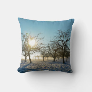Winterbäume bei Sonnenaufgang Kissen