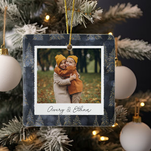 Winterbäume Doppelseitiges Personalisiertes Foto Keramikornament
