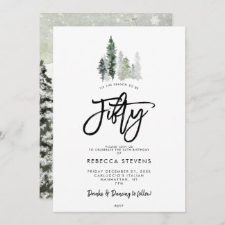 Winterbäume feierlich 50. Geburtstagsfeier Einladung
