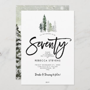 Winterbäume feierlich 70. Geburtstagsfeier Einladung