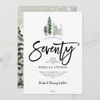 Winterbäume feierlich 70. Geburtstagsfeier Einladung