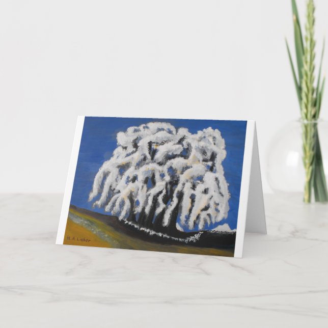 Winterbäume Feiertagskarte (Vorderseite)
