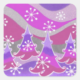 Winterbäume Lila Aufkleber
