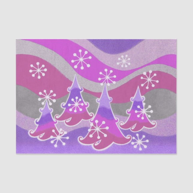 Winterbaume Lila Gewebepapier Seidenpapier (Vorderseite)