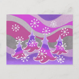 Winterbäume lila Postkarte
