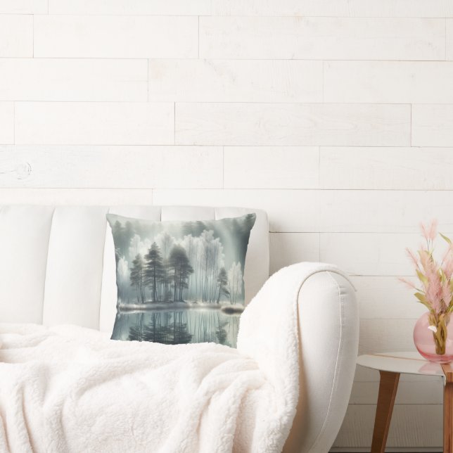 Winterbäume mit Seeblick Kissen (Liege)