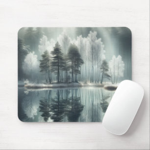 Winterbäume mit Seeblick Mousepad