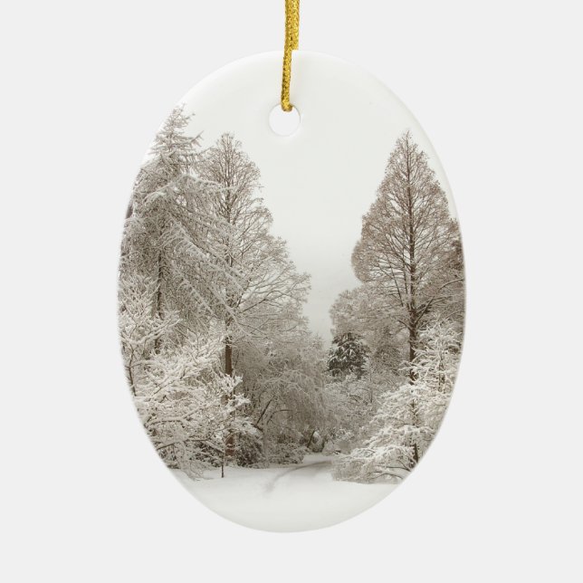 Winterbäume Personalisierte Winterdekoration Keramikornament (Vorne)