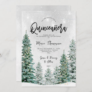 Winterbäume Quinceanera Einladung zum Geburtstag