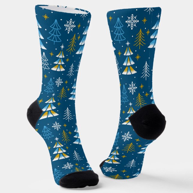 Winterbäume  socken (Gewinkelt)