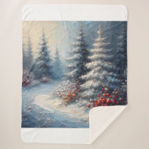 Winterbäume und Blume Blanket