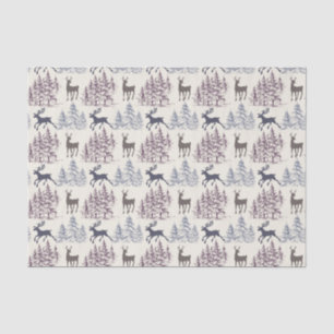 Winterbäume und Wildtiere Seidenpapier