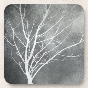 Winterbäume Untersetzer grau-weiße Originalkunst