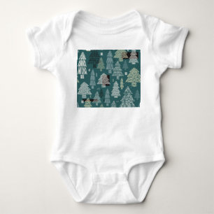 Winterbäume, Weihnachtsmuster der Jahrtausende. Baby Strampler