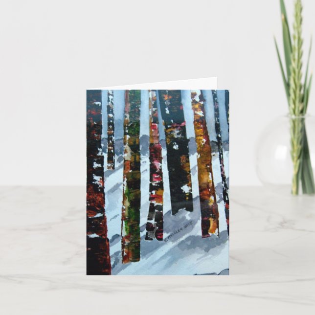 Winterbaumen Leere Mitteilungskarten (Vorderseite)