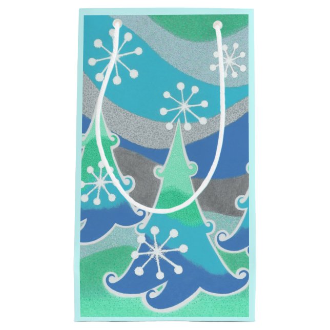 Winterbaumgeschenktasche klein kleine geschenktüte (Vorderseite)