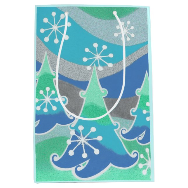 Winterbaumgeschenktasche - Medium Mittlere Geschenktüte (Vorderseite)