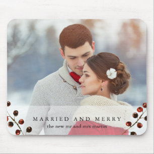 Winterbeeren Hochzeit und Frohsinn Foto-Mauspad Mousepad
