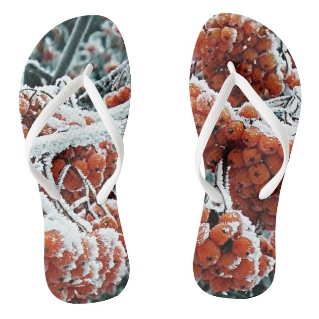Winterbeeren mit Eis Flip Flops (Fußbett)
