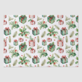 Winterbeeren und Geschenke Seidenpapier