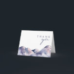 Winterberg Dankeschön Karte<br><div class="desc">Diese Winter Mountain Dankeschön Karte ist genau das, was Sie suchen, um Ihre einfache rustikale Trauung zu beenden. Das Wasser ist in Rosa und Blau Pastellfarben gehalten, die sich wunderbar in die Marine und in die Blüte einfügt. Die Highlights sind die perfekte Kombination für einen Abend in der Natur. Es...</div>