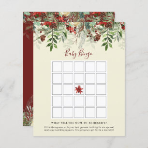 Winterberries Baby Shooter Bingo Game Card