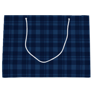 Winterberry Blue Tartan Grosse Geschenktasche Große Geschenktüte