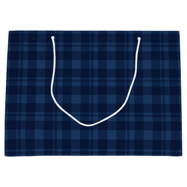 Winterberry Blue Tartan Grosse Geschenktasche Große Geschenktüte (Vorderseite)